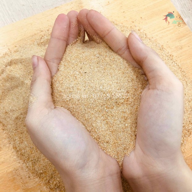 Cát nắng vàng loại mịn- cát trãi nền, trang trí bể cá, bể thủy sinh - Túi 1kg