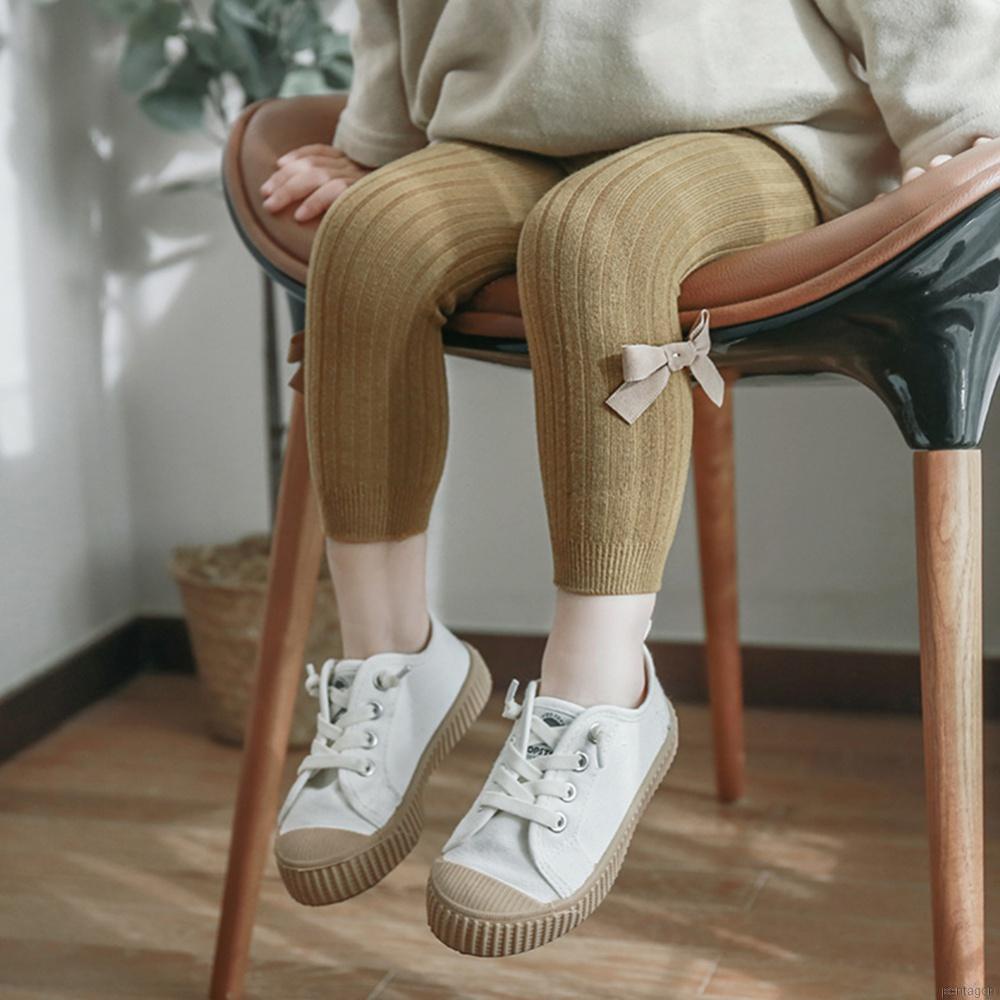 Quần dài giữ ấm màu trơn đơn giản cho bé gái 6 tháng - 6 tuổi