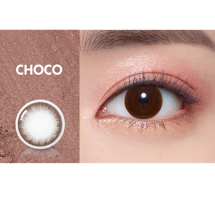 Lens cho mắt thở , Kính áp tròng thẩm thấu oxy dành cho mắt nhạy cảm màu nâu tự nhiên JEJE-CHOCO , lens silicone .