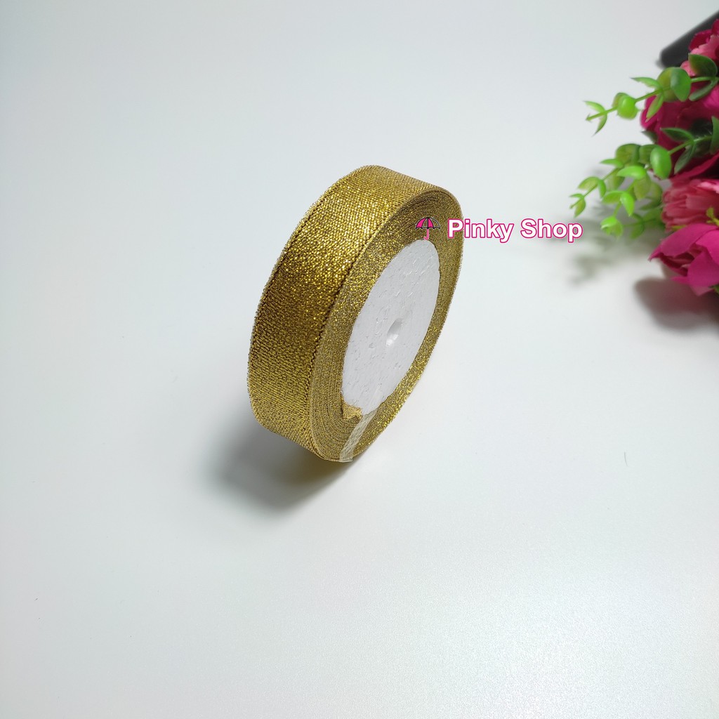 Ruy băng kim tuyến 0.5cm, 1cm, 2cm, 4cm, 5cm giá rẻ nhiều màu làm phụ kiện handmade Pinky Shop mã RBKT