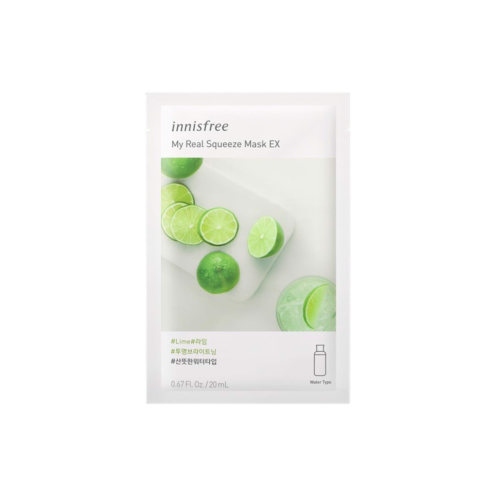 Mặt nạ giấy inisfree My Real Squeeze mask cấp ẩm dưỡg trắng da