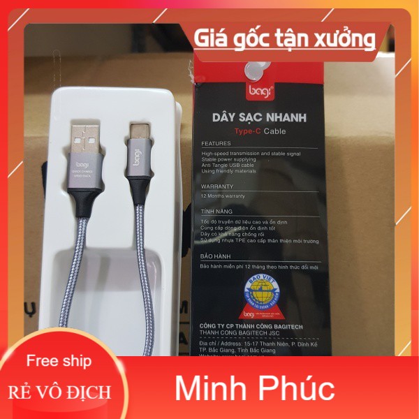 [Mã ELORDER5 giảm 10k đơn 20k] Dù sạc nhanh BA--GI 20cm (micro, iphone, type-c)