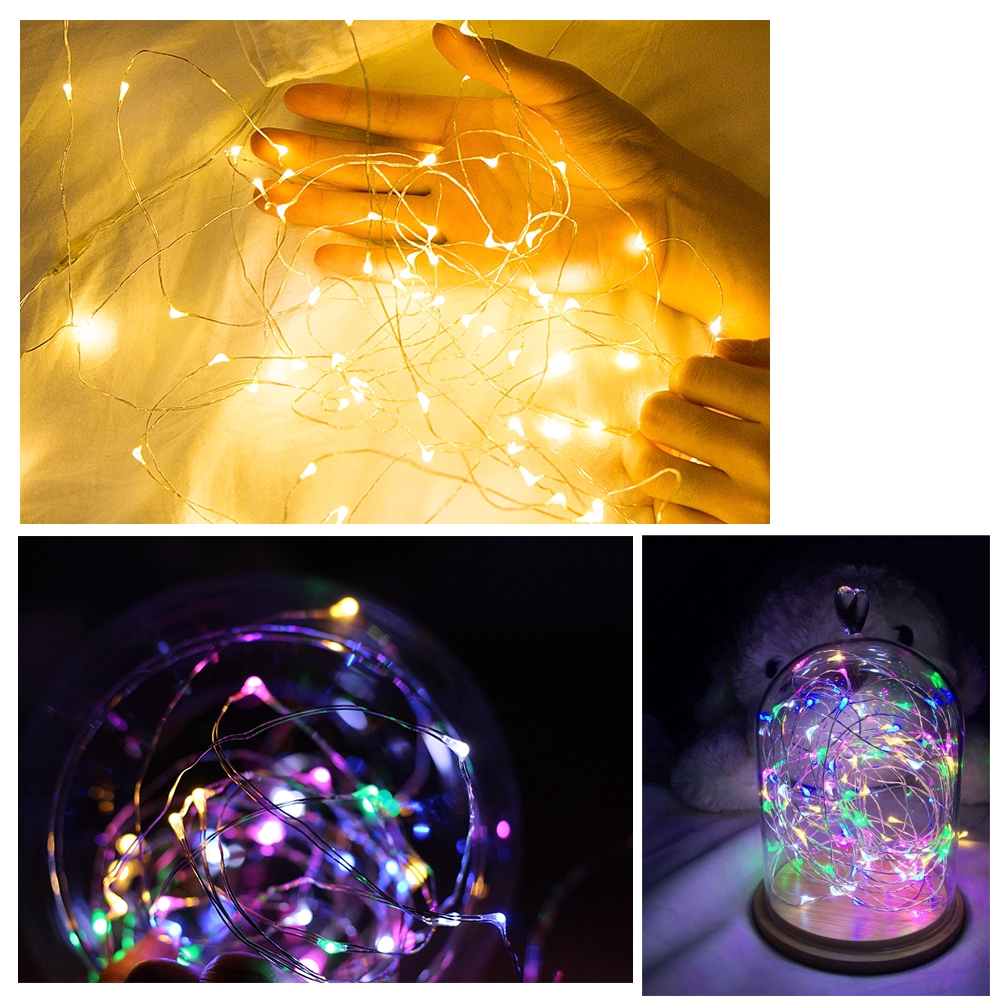 Dây đèn Led 20 bóng dài 2m trang trí tiệc dùng pin tiện dụng