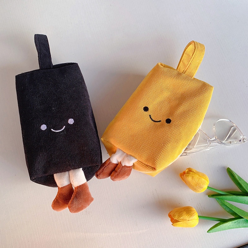 Túi Đựng Bút / Mỹ Phẩm Sức Chứa Lớn Bằng Vải Nhung Có Tay Cầm Dành Cho Người Lớn Và Trẻ Em