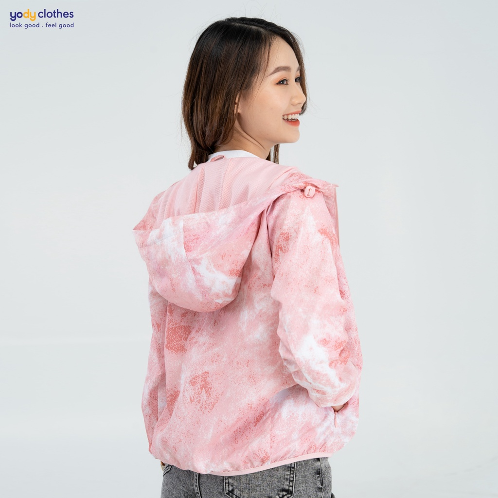 Áo khoác gió nữ YODY hiệu ứng loang màu chống nắng cản bụi AKN4686