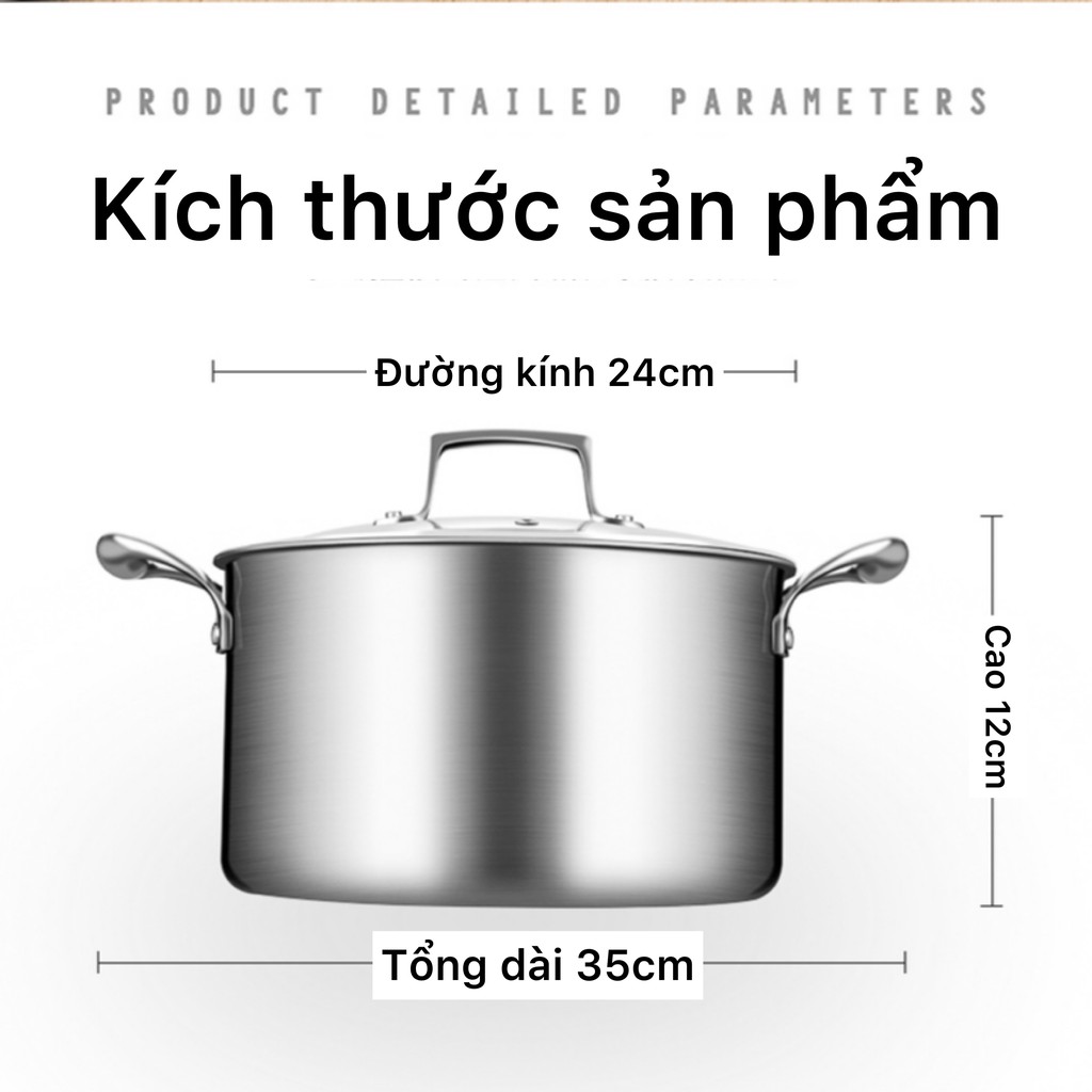 Nồi nấu canh inox304 KBH - thương hiệu Đức, nồi canh