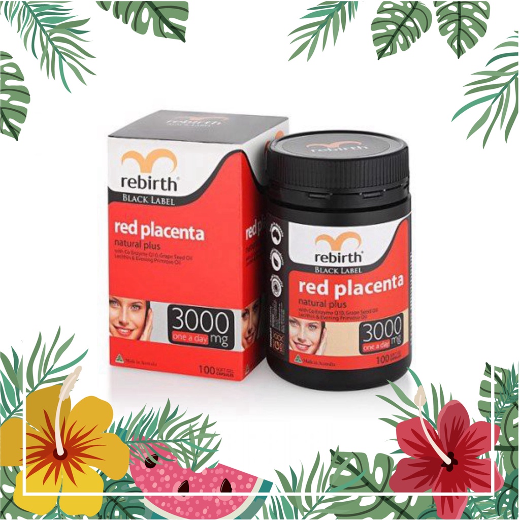 Viên uống nhau thai cừu đỏ Rebirth Red Placenta 3000mg hộp 100 viên chovietuc