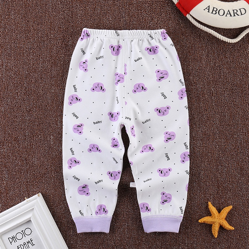 Quần ngủ cotton dài 70-120CM in họa tiết dễ thương thời trang mùa thu cho bé