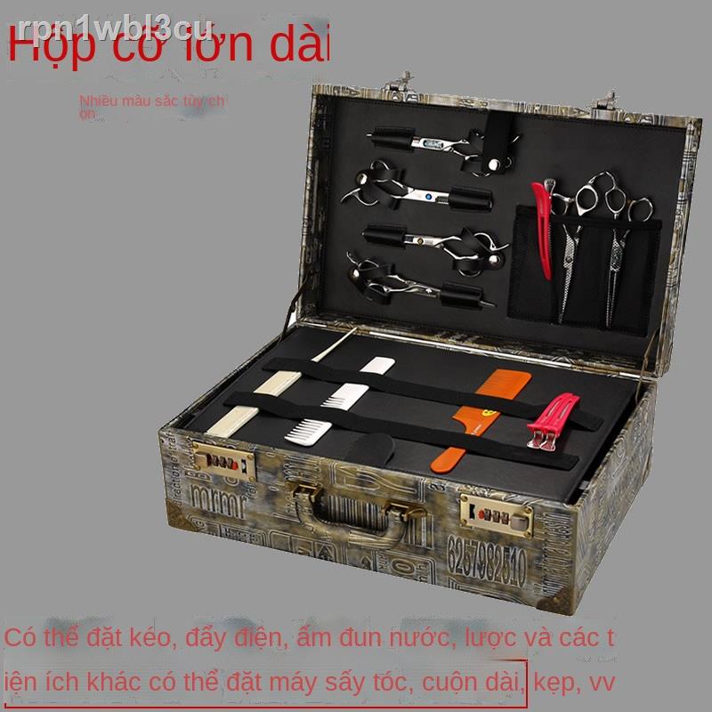✙ ∈▼✹Thợ làm tóc Hộp dụng cụ cắt Khóa mật khẩu Vali Kéo đựng Bộ