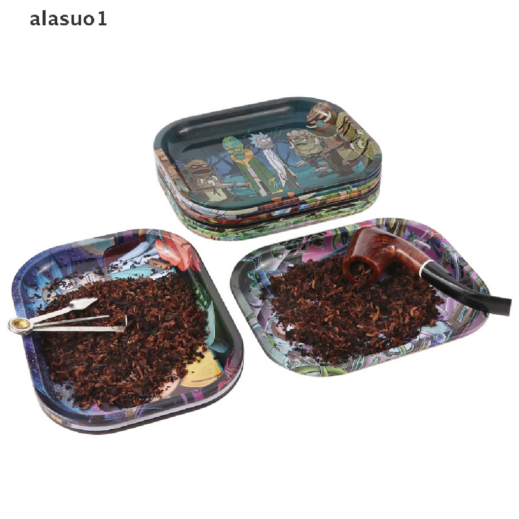 [alasuo1] Khay Đựng Thuốc Lá Cuộn Bằng Kim Loại Mạ Thiếc Hình Hoạt Hình [VN]