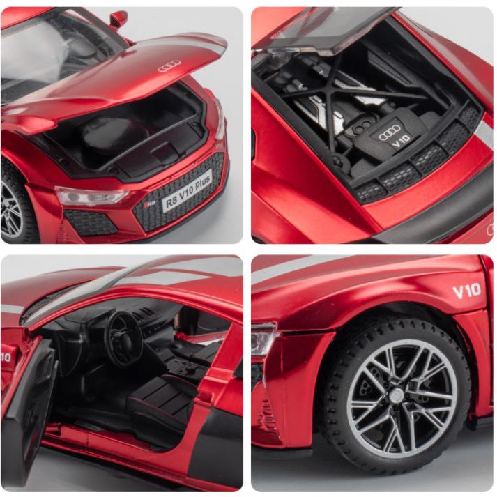 Mô hình siêu xe kim loại Audi R8 V10 Plus tỷ lệ 1:32