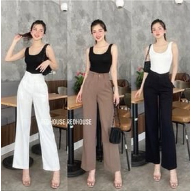 Quần Suông Ống Rộng Cạp cao 1 Nút- Quần Ống Rộng Culothes Cạp Cao Ống Rộng -mã 88