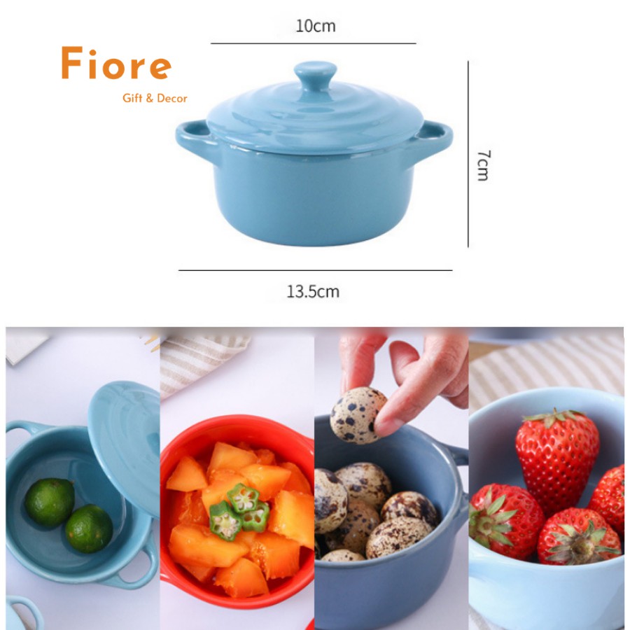 Bát ăn dặm - khuôn ramekin sứ làm bánh flan, pudding size 9.5cm - nhiều màu xinh xắn