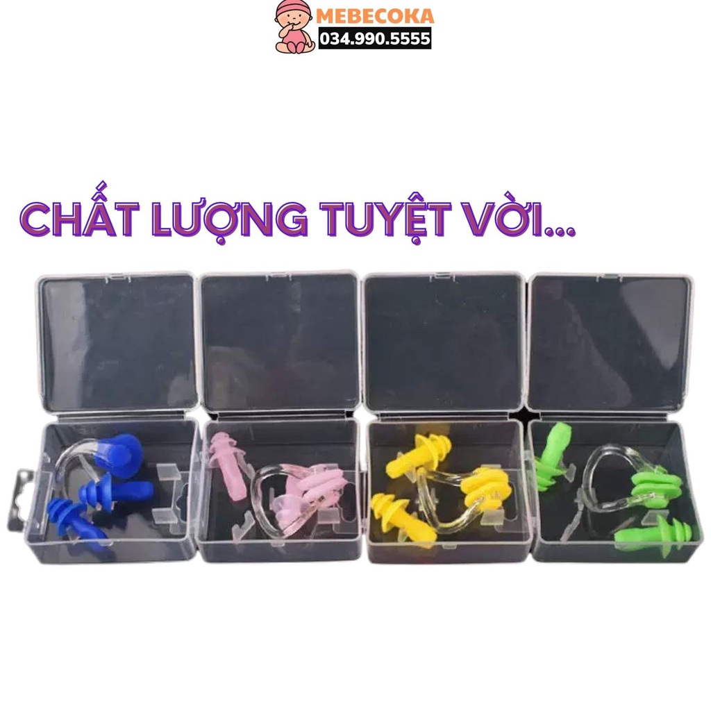 Bịt tai kẹp mũi ngăn nước khi bơi lội, sử dụng cùng kính bơi mũ bơi nón bơi