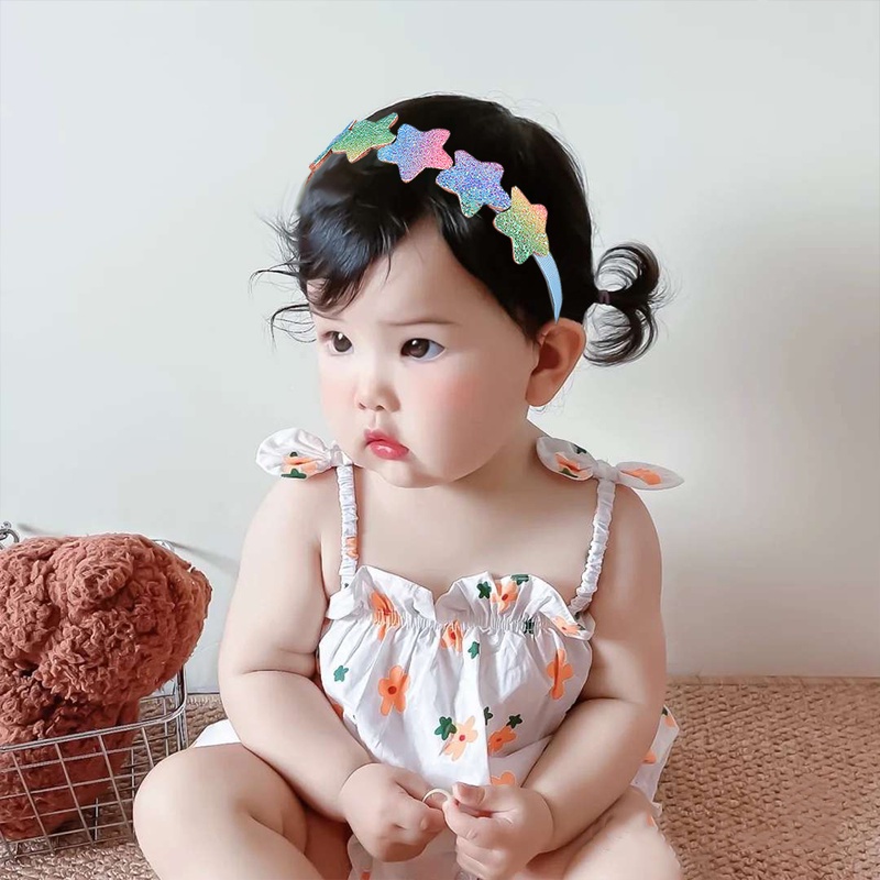 Băng Đô Đính Nơ Ngôi Sao Lấp Lánh Dễ Thương Dành Cho Bé Gái