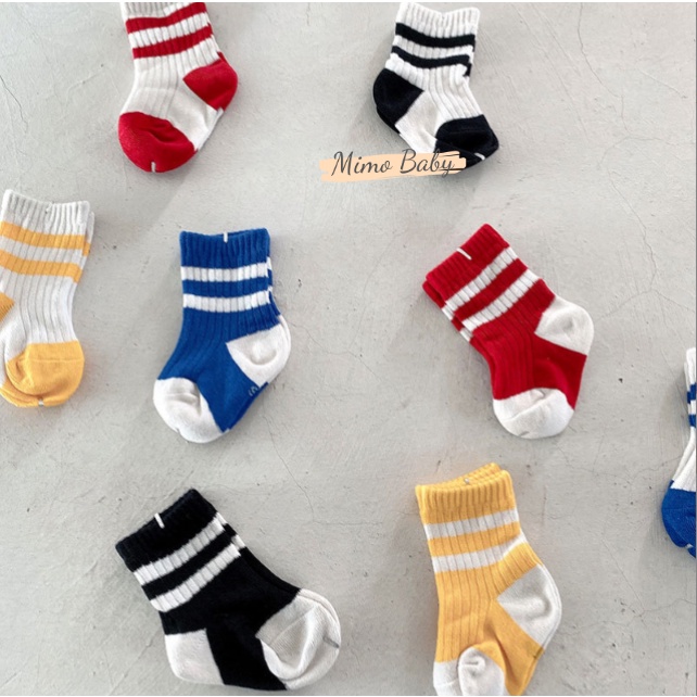 Tất vớ cao cổ kẻ ngang phong cách học sinh cho bé T33 Mimo Baby