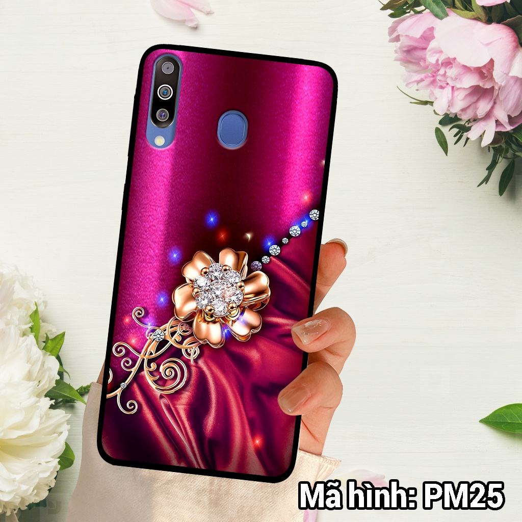 Ốp điện thoại Samsung M20/M30 chất liệu KÍNH tráng gương in hình hoa sang trọng,ốp lưng bền đẹp