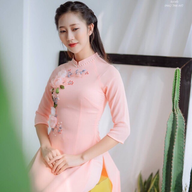 Áo dài kết thủ công kèm quần