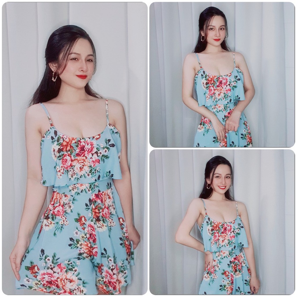 Đầm/Jumpsuit Ngắn Hoa