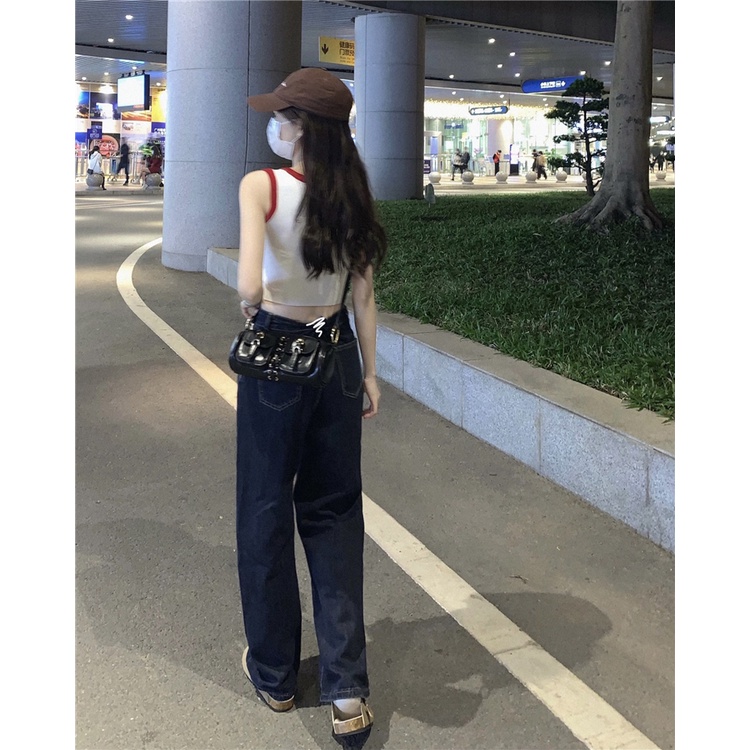 LEEVA - Áo ba lỗ croptop len đan nữ OPEO phối viền cá tính A281