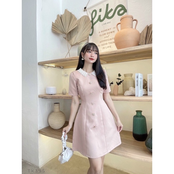 Đầm Nude Nút Xoè Xinh Xắn