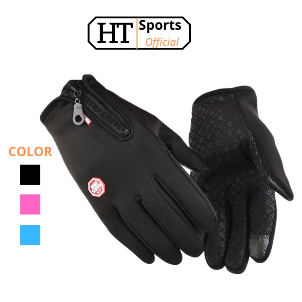 Găng tay đi xe máy mùa đông HT Sports cho nam nữ chống nước full ngón cảm ứng điện thoại