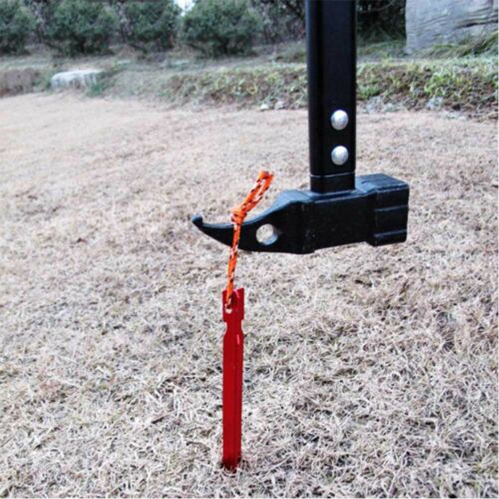 Bộ 5/10 Cọc Căng Lều Hình Tam Giác 18cm Bằng Hợp Kim Nhôm Siêu Nhẹ Màu Đỏ Mang Đi Cắm Trại Leo Núi