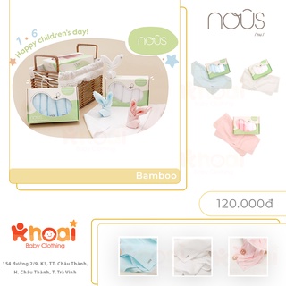 Phụ kiện nous - set 5 khăn sữa bamboo cho bé - chất liệu bamboo