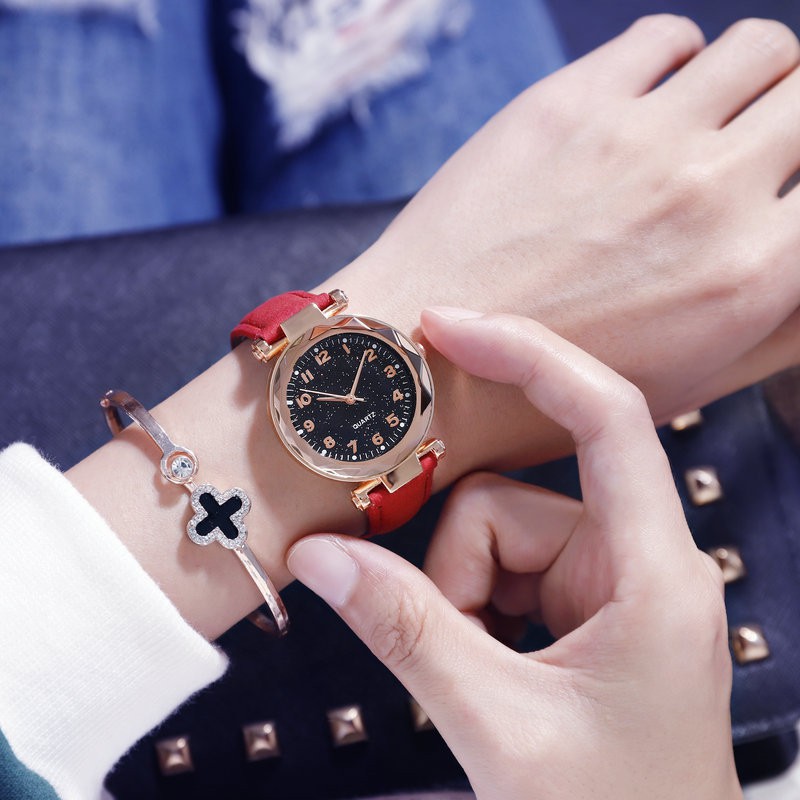 Đồng hồ thời trang nữ Mstianq MS32 dây da lộn cực đẹp, mặt số dể dàng xem giờ | BigBuy360 - bigbuy360.vn