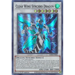Thẻ bài Yugioh: Clear Wing Synchro Dragon - LED8-EN001 - Super Rare 1st Edition