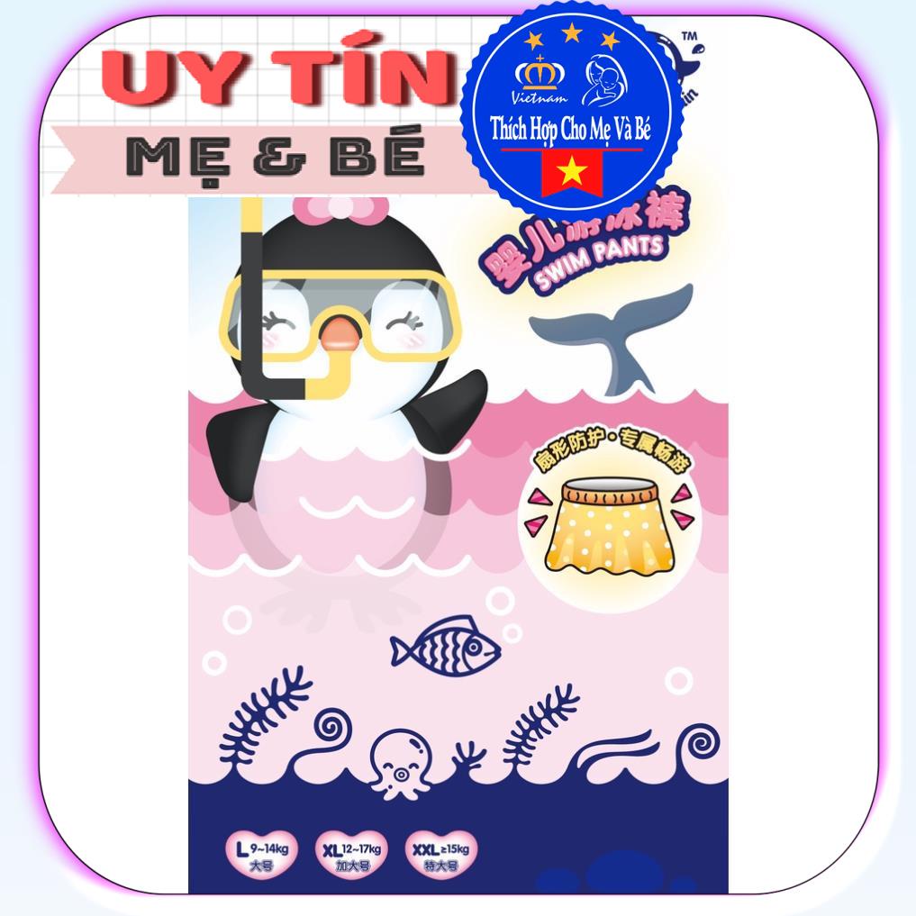 Bỉm quần bơi cho bé trai, bé gái Size L 9-14 kg, XL 12-17kg, XXL trên 15kg thương hiệu Happy Penguin