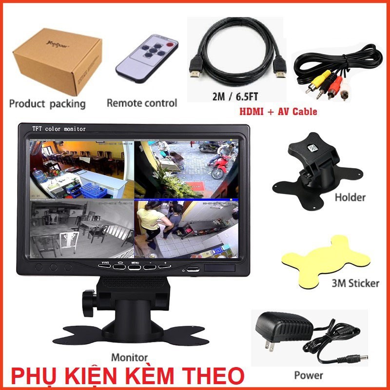 [Mã 44ELSALE2 giảm 7% đơn 300K] Màn hình test camera 7&quot; LED Hỗ trợ AV VGA HDMI