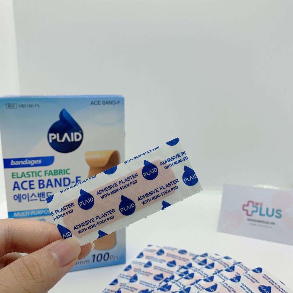 Băng Keo Cá Nhân Vải Plaid 60Mm X 19Mm Băng Gâu Vết Thương Hộp 100 Miếng YOUNG CHEMICAL VINA