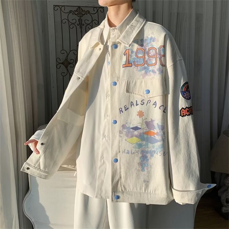 ✦AFFLIGA✦ Phong cách hàn Quốc Nam Dài Tay Xu Hướng Đơn Giản Thời Trang Mới Nam Thu Đông Văn Học Ve áo Sơ mi Nam