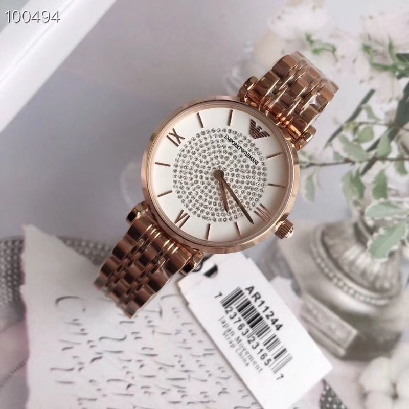 Đồng Hồ Nữ Armani AR1926 mặt tròn đính đá