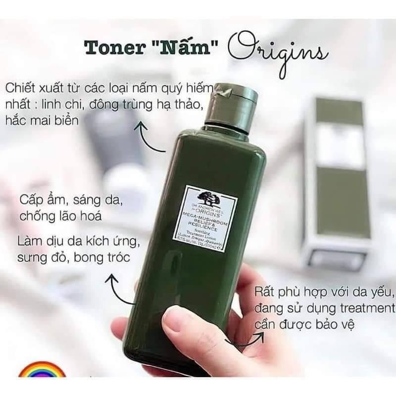 Toner nấm phục hồi làm dịu da Origins Mega-Mushroom Relief & Resilience Soothing Treatment Lotion