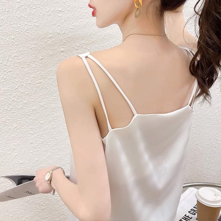 Áo hai dây lụa cổ tim mặc trong vest, blazer xinh xắn chất lụa cao cấp mềm mịn, thoáng mát