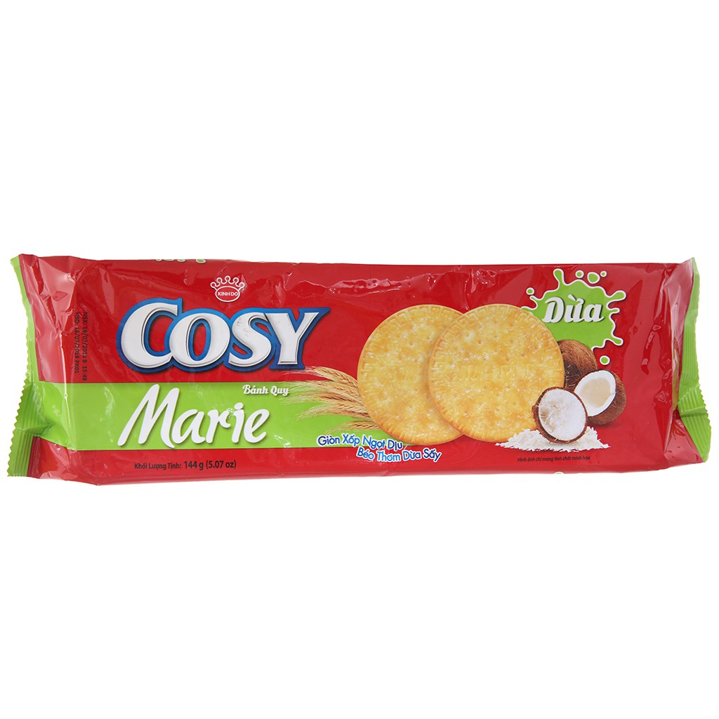 [Mã GRO1KIDOT5 giảm 10% đơn 99K] Bánh Quy Cosy Marie Dừa 144g