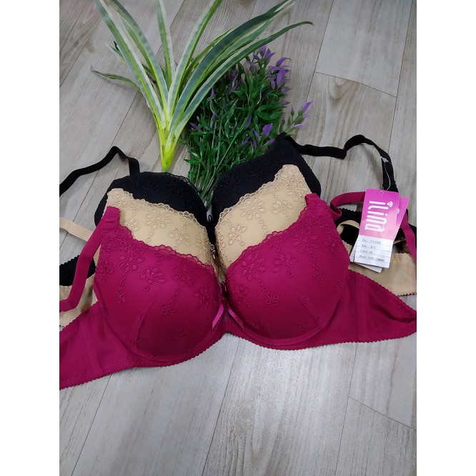 Áo lót nữ nâng ngực ILINA  BON BON 3508 mút dày phối ren