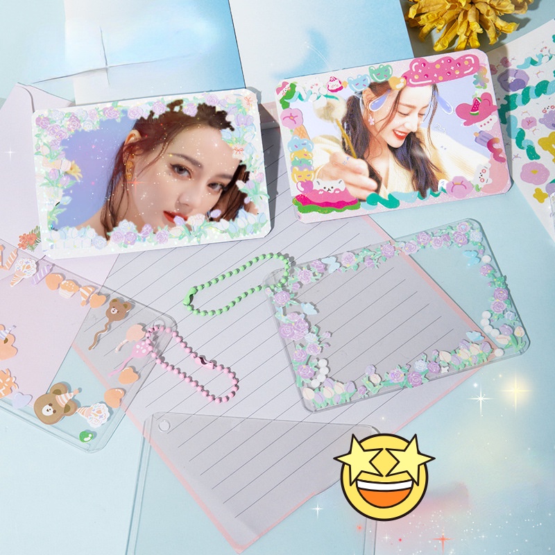 Túi Đựng Thẻ/Bưu Thiếp Màu Trong Suốt In Hình Thần Tượng