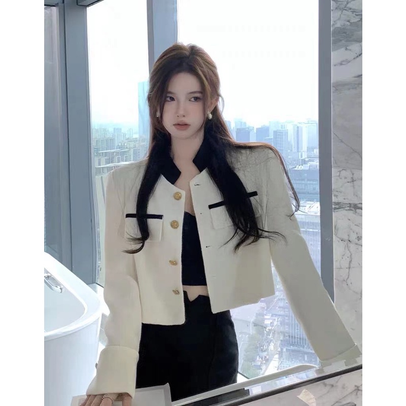 Áo Khoác Cardigan Ngắn Tay Dài Phong Cách Chanel Thời Trang Mùa Thu 2022