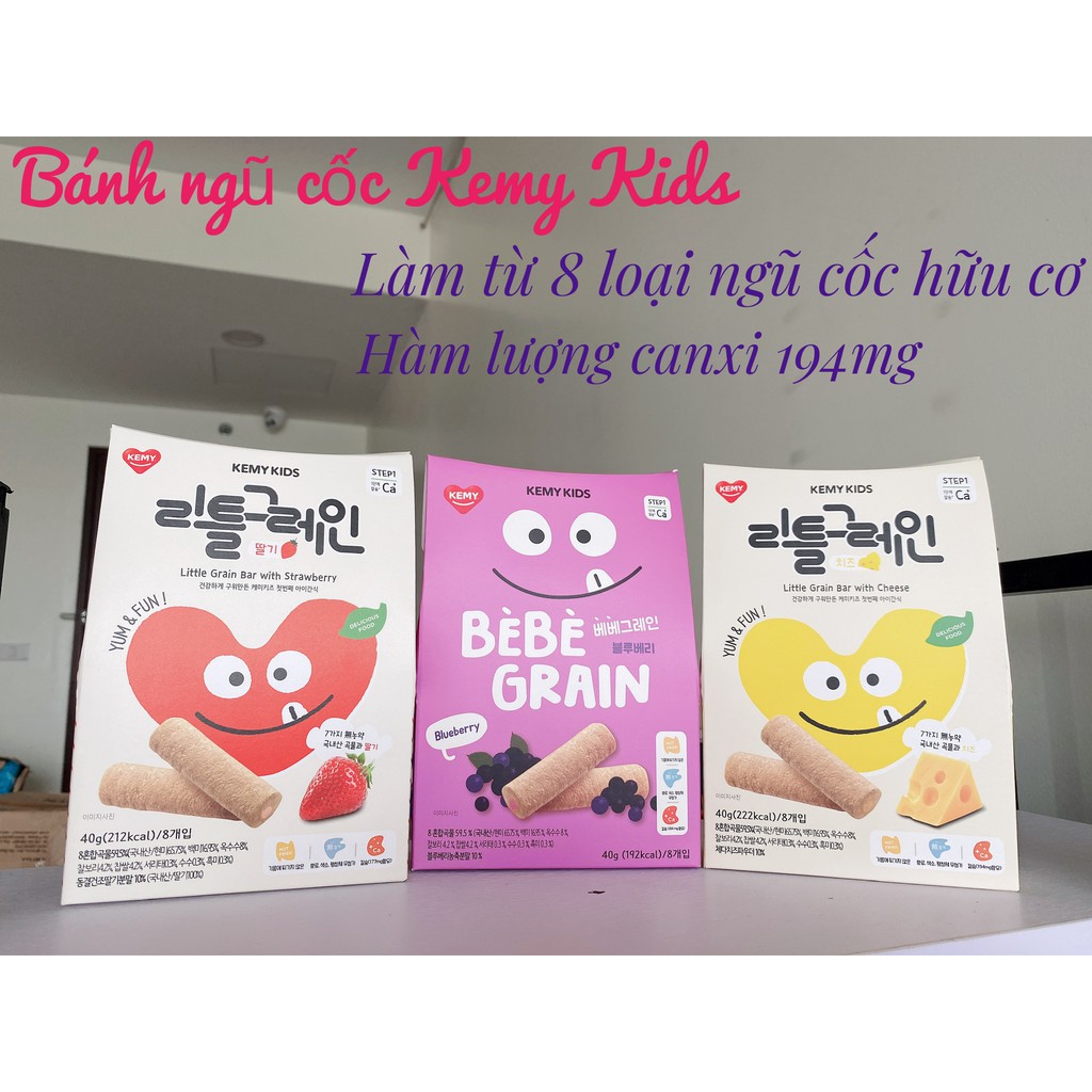 Bánh ăn dặm ngũ cốc dinh dưỡng Kemy Kids cho bé 6m+ (Hàn Quốc)