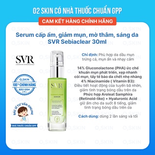 Tinh chất serum giảm mụn, mờ thâm svr sebiaclear 30ml cam kết chính hãng