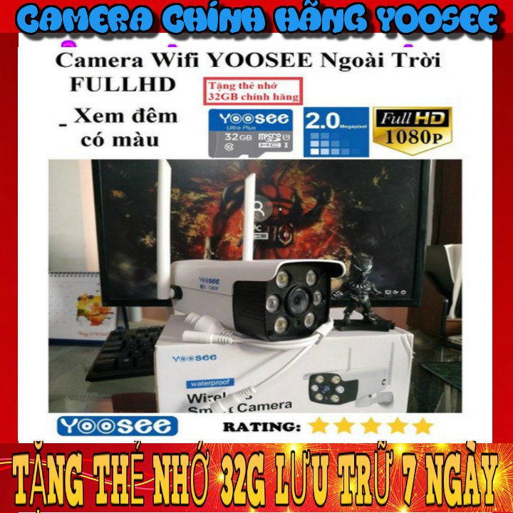[TẶNG THẺ 32G] Camera Yoosee Ngoài trời 6 Led Full HD 2.0mMpx