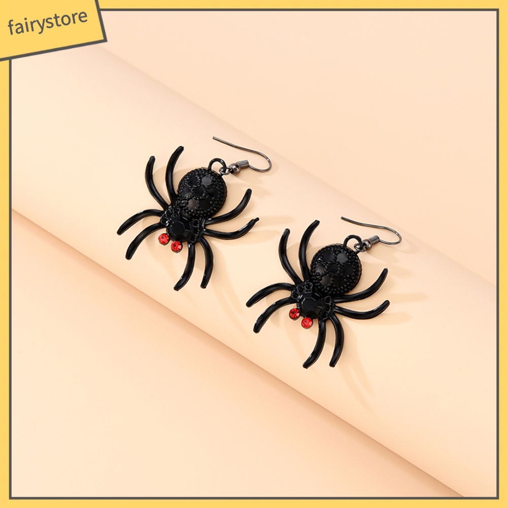 2 Đôi bông tai hình nhện phong cách Gothic cho nữ