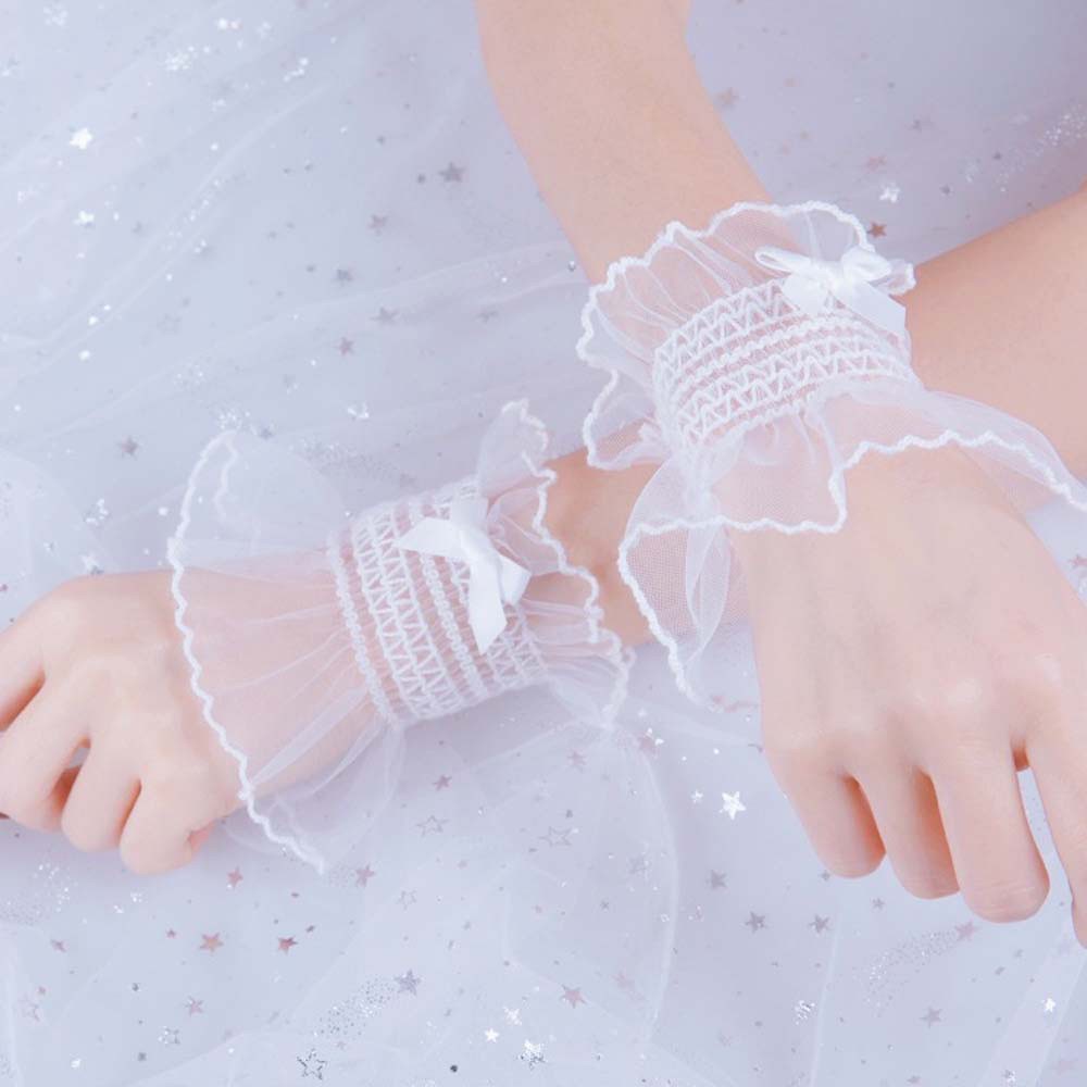 Găng Tay Ren Mỏng Trong Suốt Thắt Nơ Phong Cách Lolita Hàn Quốc Thời Trang Cho Nữ