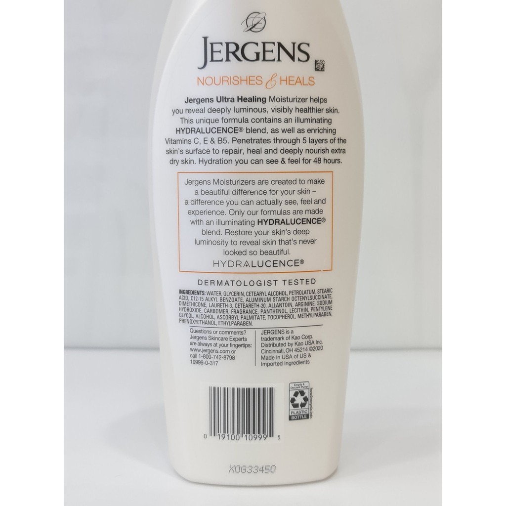 Sữa Dưỡng Thể Mềm Mịn Jergens Ultra Healing 621ml USA