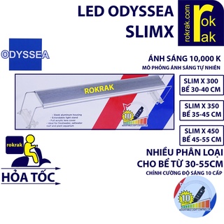 Đèn led ODYSSEA SLIM X 300 350 450 ánh sáng 10000k cho hồ cá 30-55 cm
