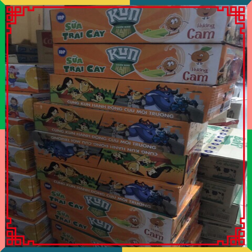 Thùng sữa hoa quả Lif Kun hoa trái cam/Dâu 48 hộp x 110ml ( Đại lý Ngọc Toản)
