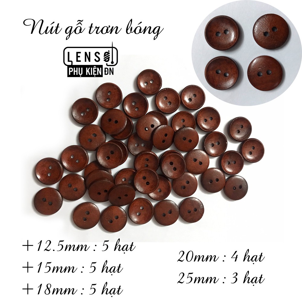 Cúc áo handmade, chất liệu gỗ, an toàn khi sử dụng